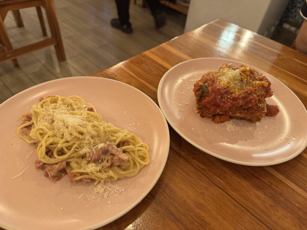 peppe ラザニア、カルボナーラ