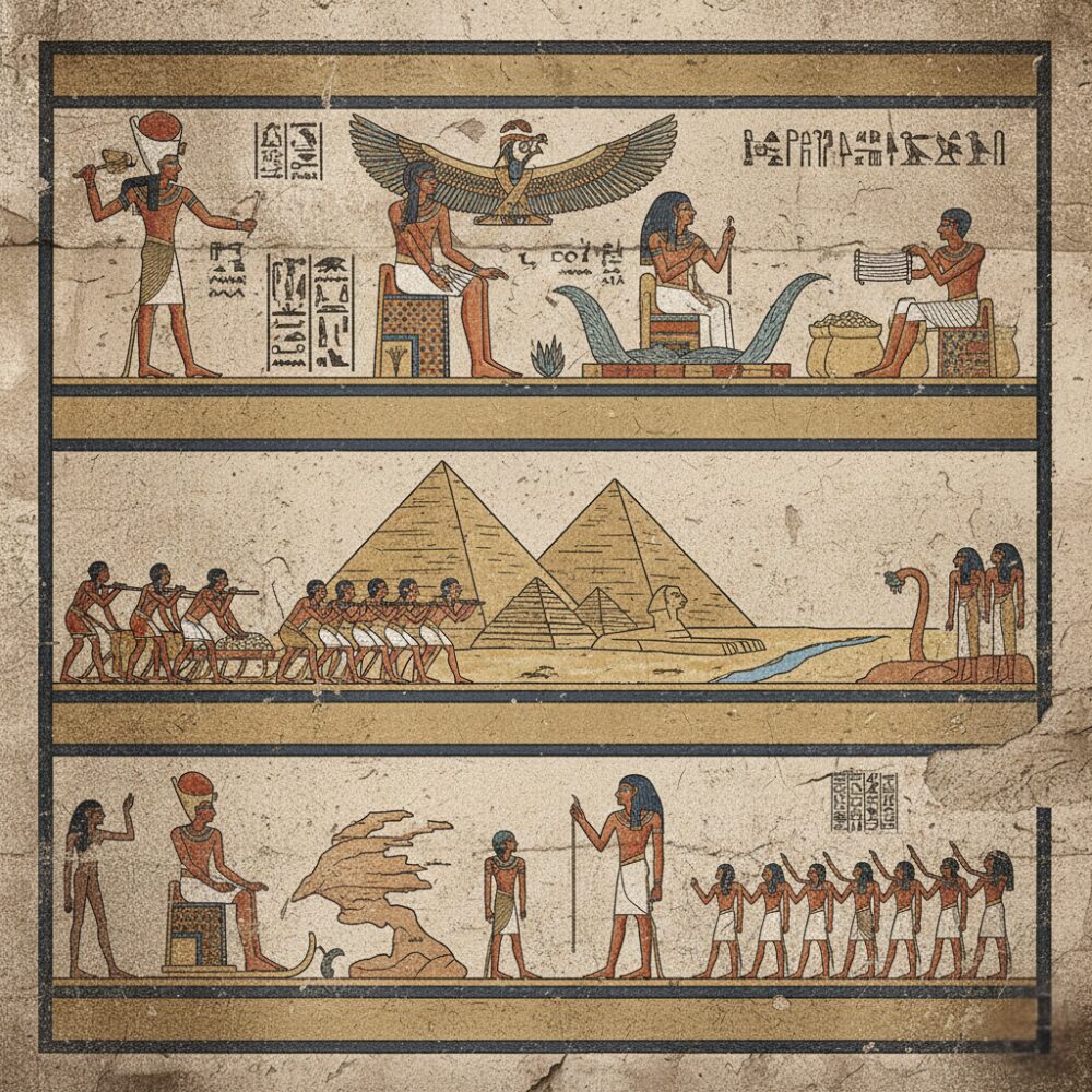 ① 先王朝〜古王国 エジプト 壁画風 歴史 時代